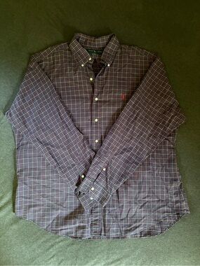 Ralph Lauren Burgundy Plaid Button-Down Shirt